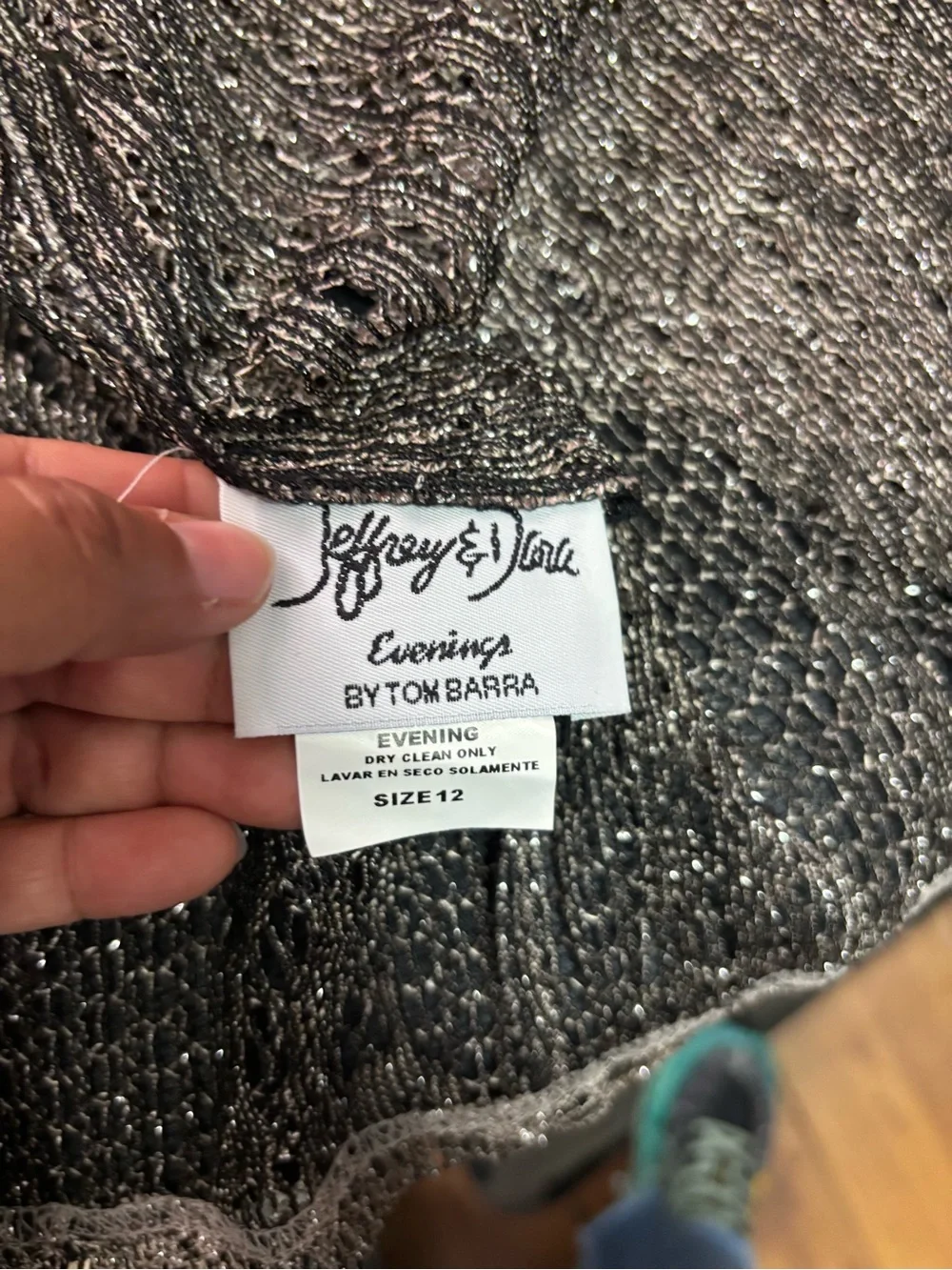 Vintage Jeffrey & Dara Evening 3 Piece Metallic Silver Skirt Set Size 12